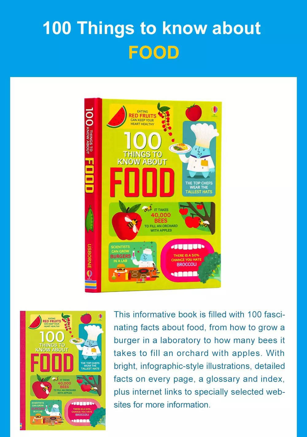 100 Things To Know about Food History Kids Hardcover In English Learning Book