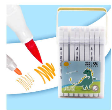 36Pcs Colors Marker Washable Brush Pens Drawing Painting Watercolor Children's Art Marker Pens For School