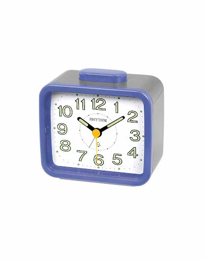 Rhythm Alarm Clock CRA637WR04| Reliable Timekeeping | Travel | Wake Up Routine | Snooze Function | Battery Operated | Portable | White Face | Halabh.com