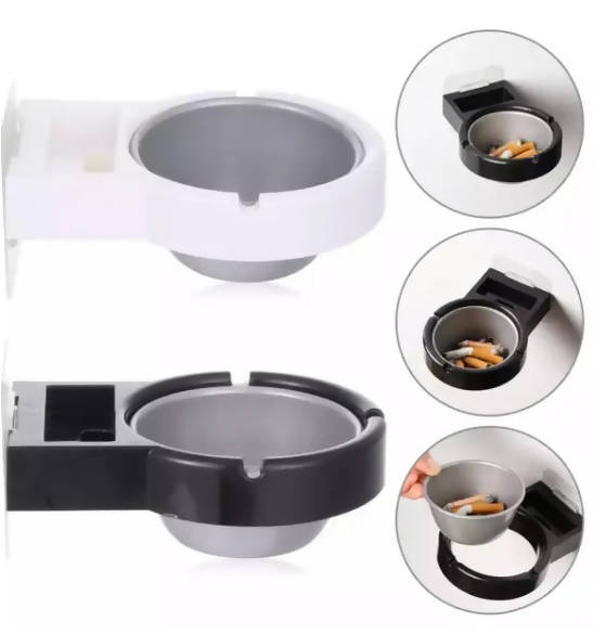 1PC Portable Wall Mounted Stainless Steel Ashtray Non Trace Smoke Holder Bathroom Storage Rack