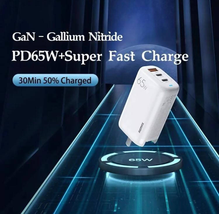 Remax Gan 65 watt PD super fast mobile charging adapter