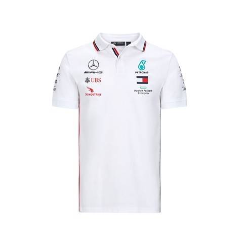 2020 Mercedes Amg Petronas Replica Mens Team Polo Shirt White