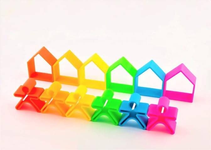 Dena 6 Kids 6 Houses Neon Multicolor