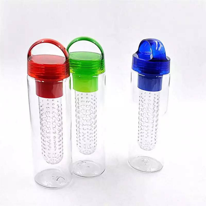 750ml Plastic Water Bottle Portable Fruit Leakproof Drinking Cup for Travel Sports