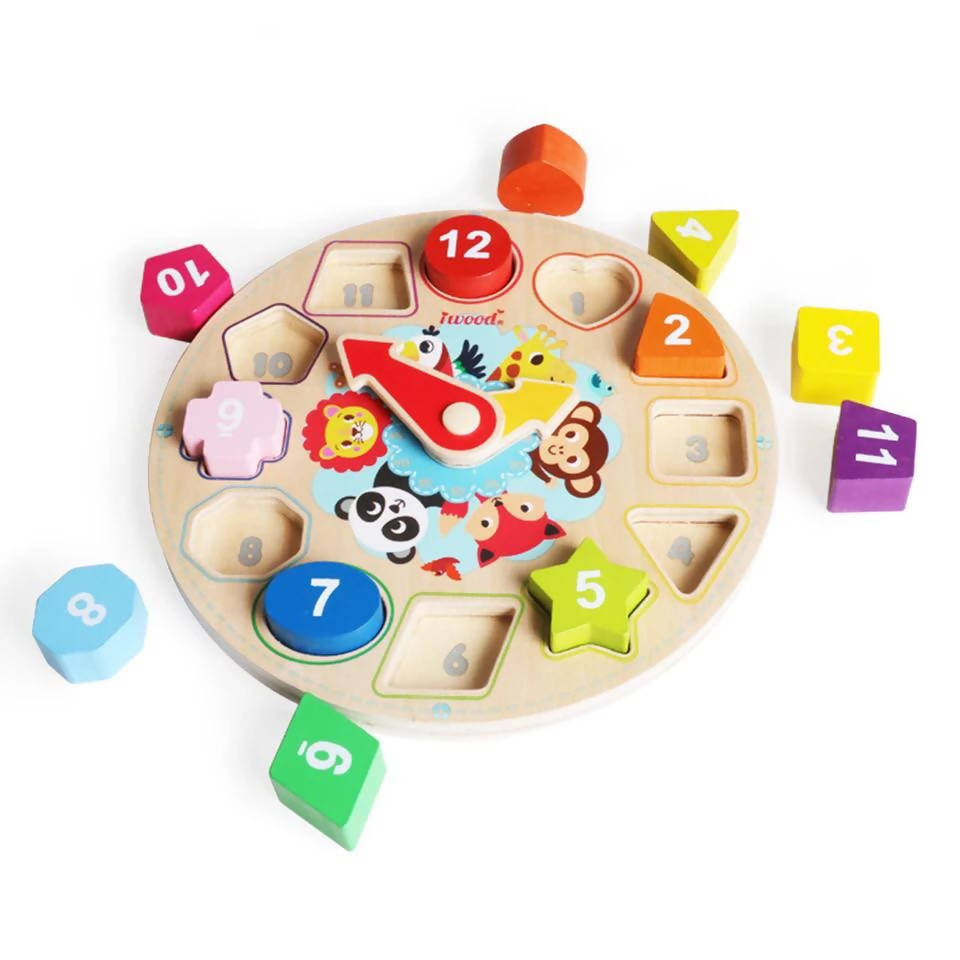 Wooden Clock Puzzle Kids Toy
