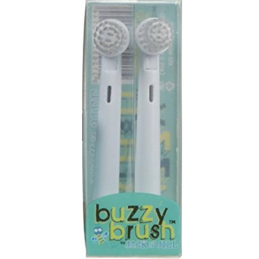 Jack N'Jill Buzzy Brush Ultra Soft bristle Electric Brush Head 2 Pieces White