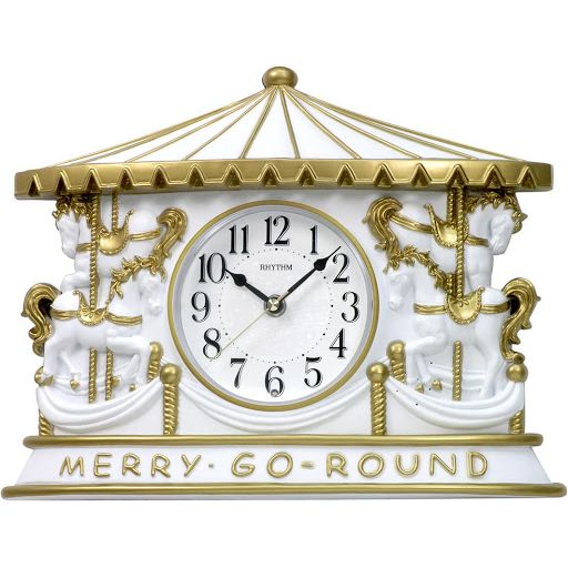 Rhythm Analog Wall Clock CMH746NR03 | Reliable Timekeeping | Travel | Wake Up Routine | Snooze Function | Battery Operated | Portable | White Face | Halabh.com