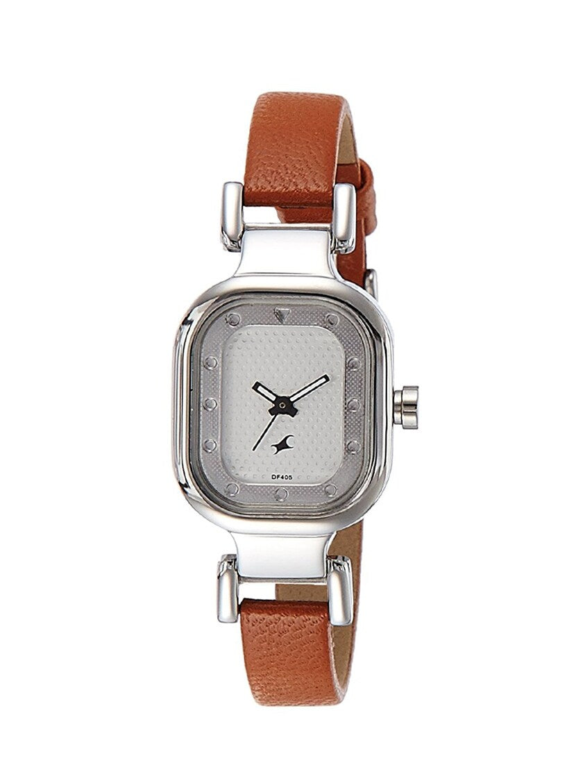 Fastrack Analog Women Watch 6145SL01 | Leather Band | Water-Resistant | Quartz Movement | Classic Style | Fashionable | Durable | Affordable | Halabh.com